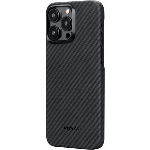PITAKA MagEZ Case 4 (Black/Grey Twill) 1500D for iPhone 15 Pro Max